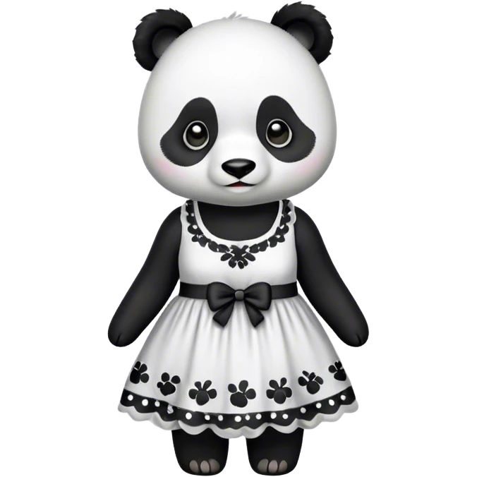 Panda wearing dress emoji