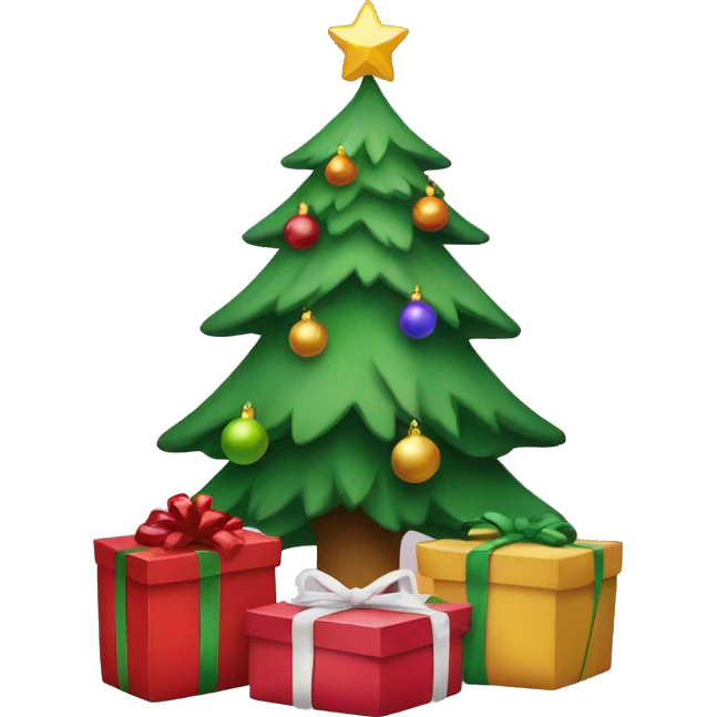 Christmas presents under the Christmas’s tree emoji