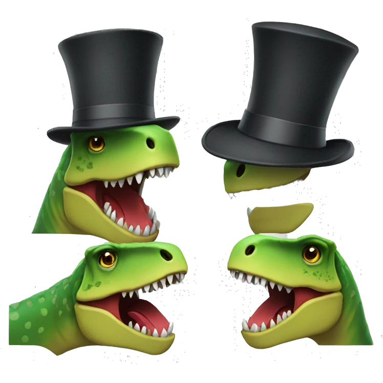 trex with tophat emoji