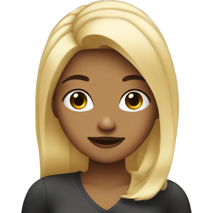 blonde girl with finger pose and black hair  emoji