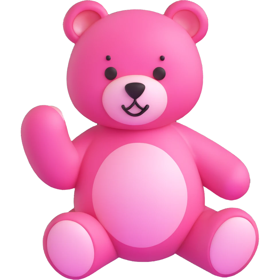 pink teddy bear emoji