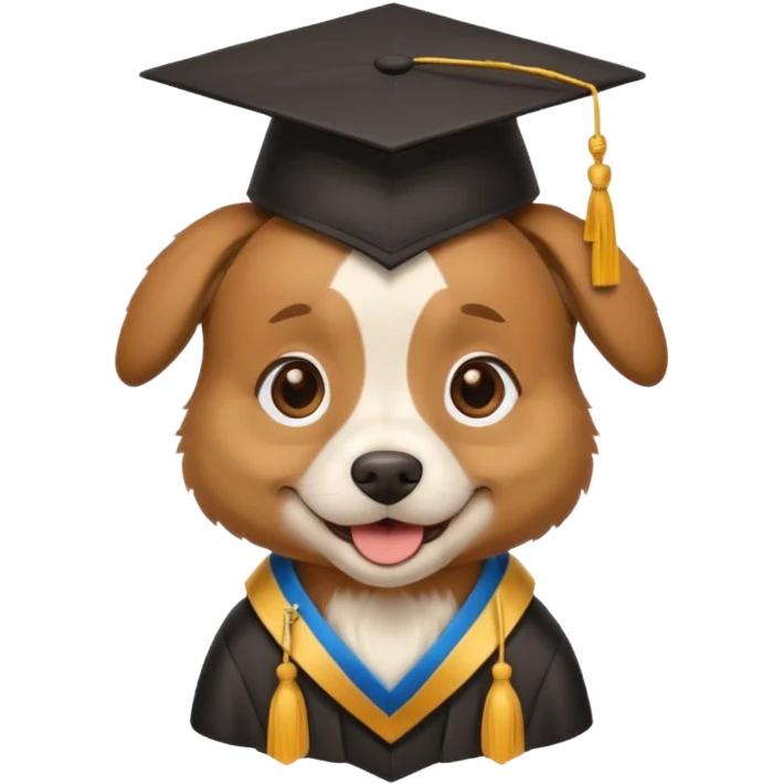 graduating cap dog emoji
