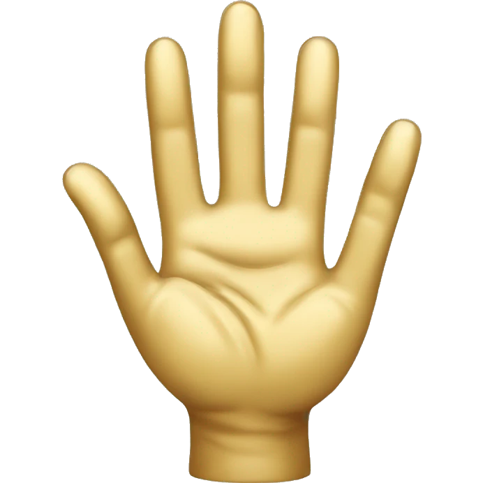 Hand gold with a face on the palm emoji
