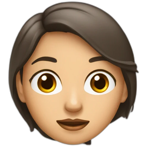 mujer ojos chinos, cabello lacio mediano, piel trigueña, delgada emoji