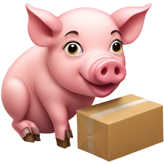 A pig eating packages  emoji