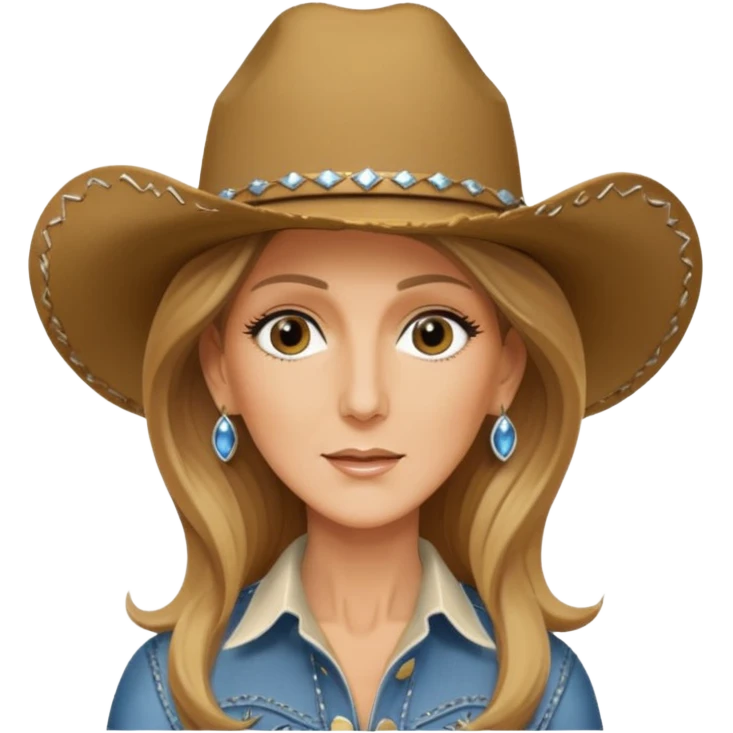 celin dion is singing with mirco and cowboy hat emoji