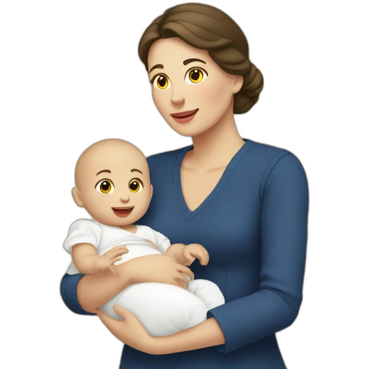 Femme française et son bébé emoji