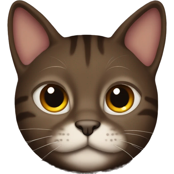 a drak brown cat that is a little bit thik emoji