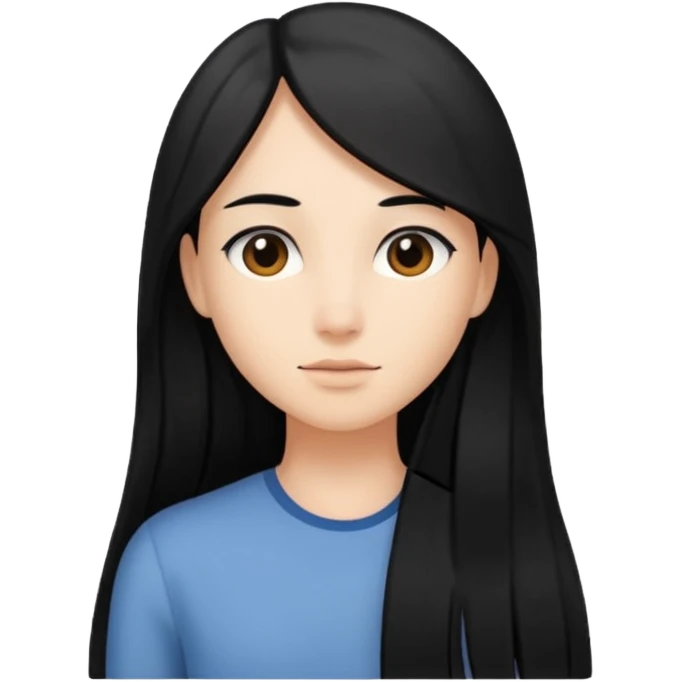  pero cámbiale el pelo largo por uno corto no tan corto que le llegue a los hombros pero con el pelo negro  emoji