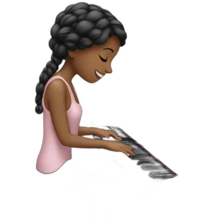 pianist girl with piano emoji