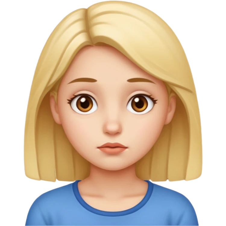 use this girl character, she is doing a thinking facial expression emoji