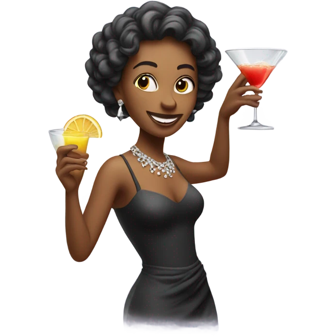 Dancing lady with cocktail in hand  emoji