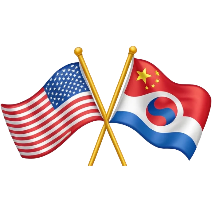 chinese korean and american flags emoji