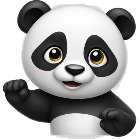 panda waving bye emoji