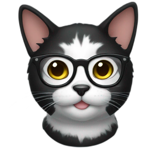 a black cat with glasses emoji