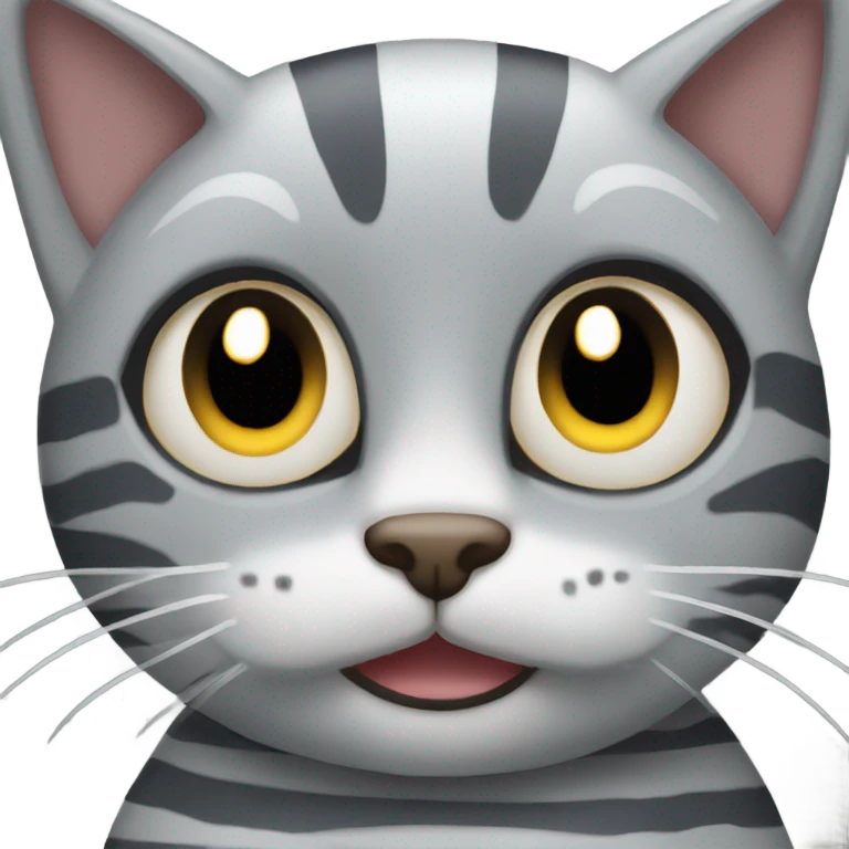 Create a grey striped cat that is very sassy  emoji