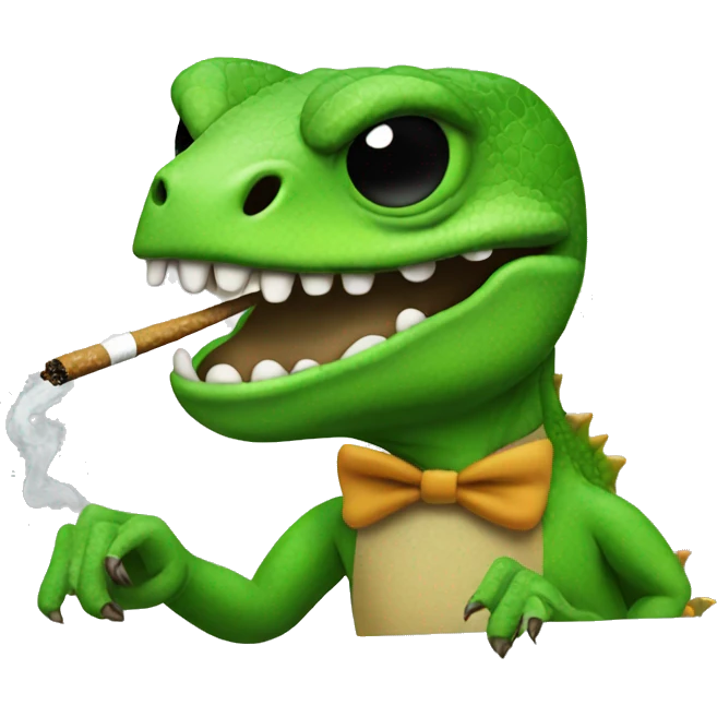 lizard smoking weed emoji