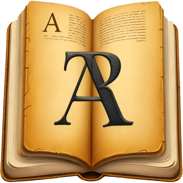 open book with the letters A B C emoji