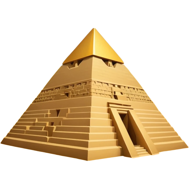 Egypt Pyramid, digital art emoji style, with professional lighting, no face on objects, white background emoji