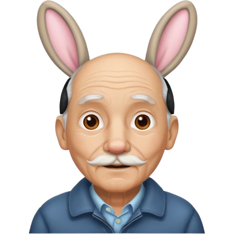 old man with bunny ears emoji