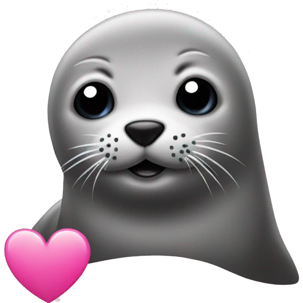 Seal with a pink heart next to it  emoji