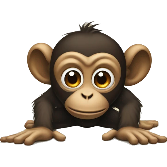 Monkey crawling on the floor emoji