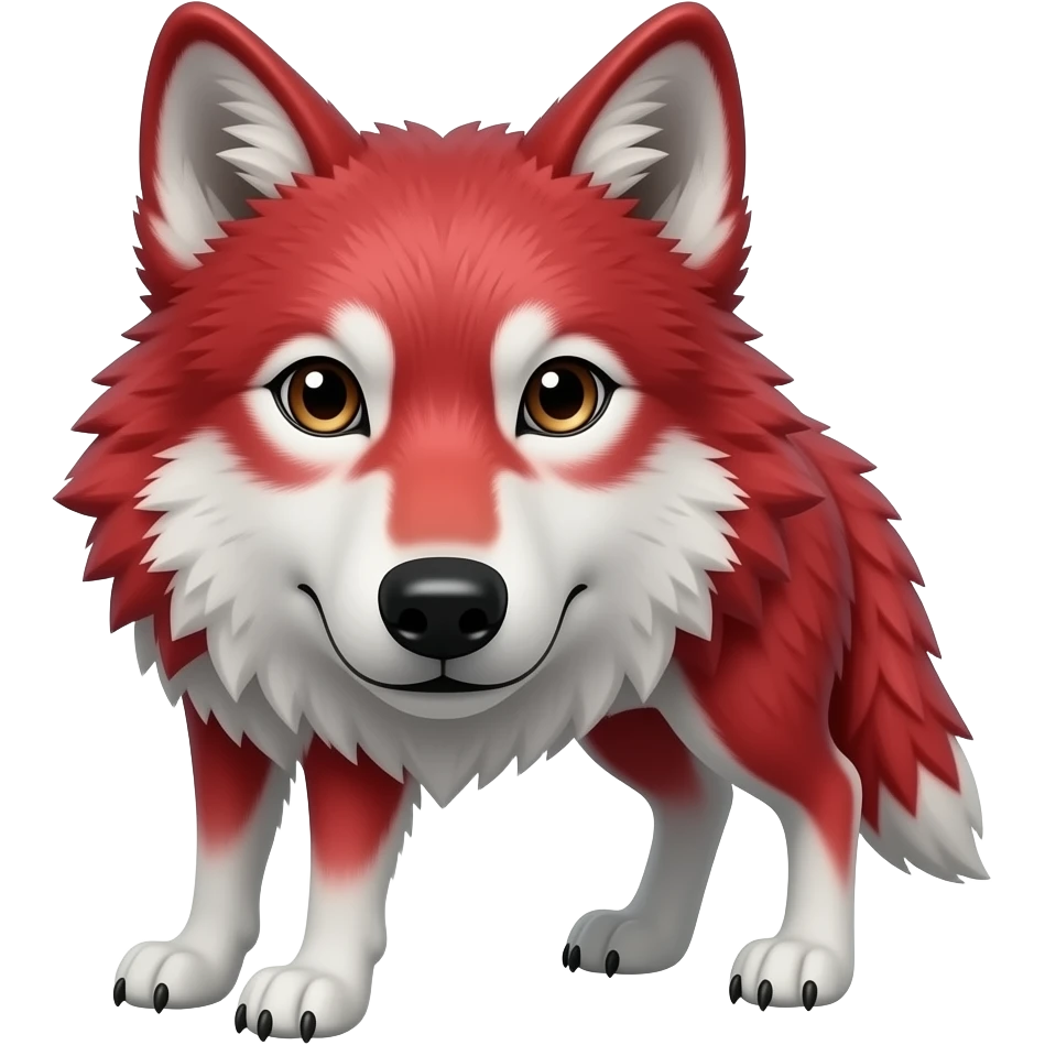 red grey and white wolf head and neck and torso emoji