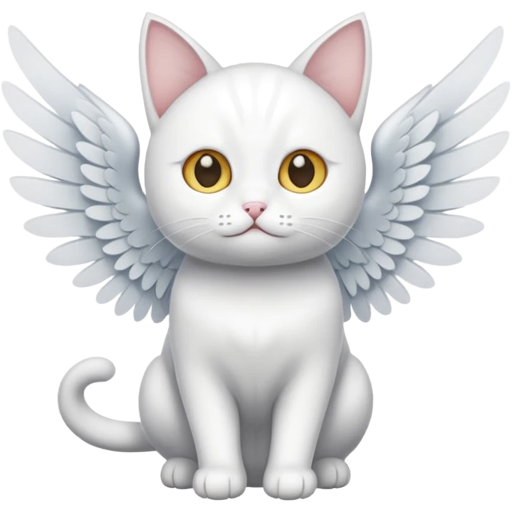 white cat with wings emoji