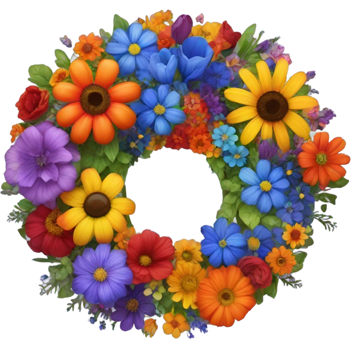 Flower rainbow emoji