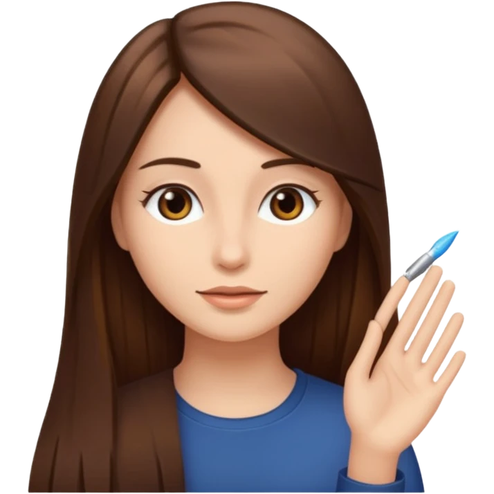 mujer alisando su cabello emoji