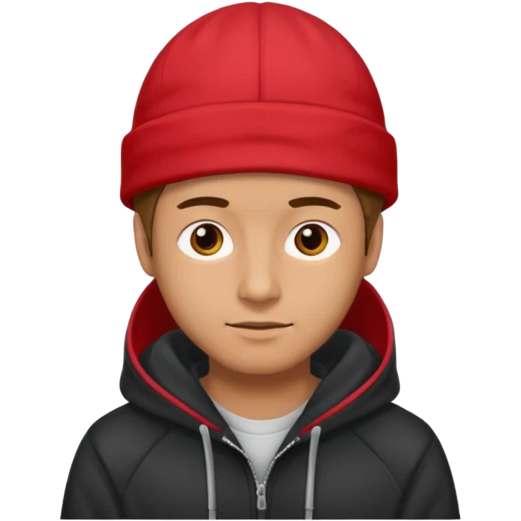 man with red cap and hoodie emoji