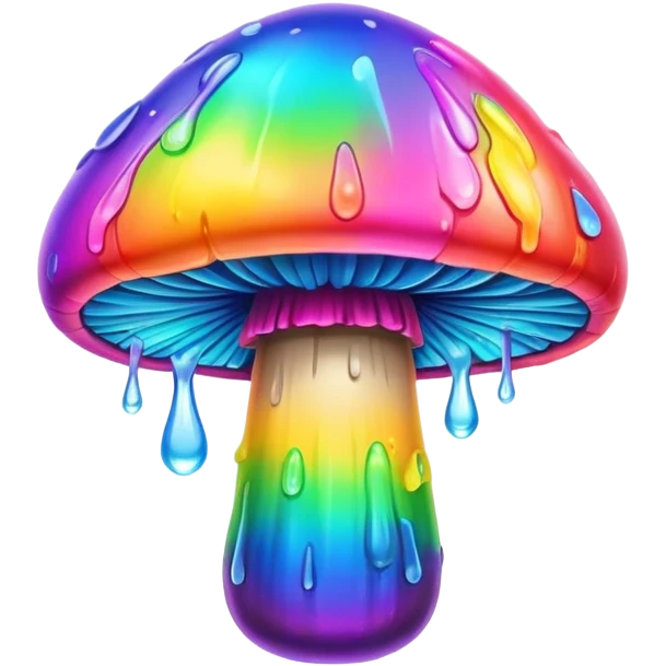  melting neon rainbow mushroom  emoji