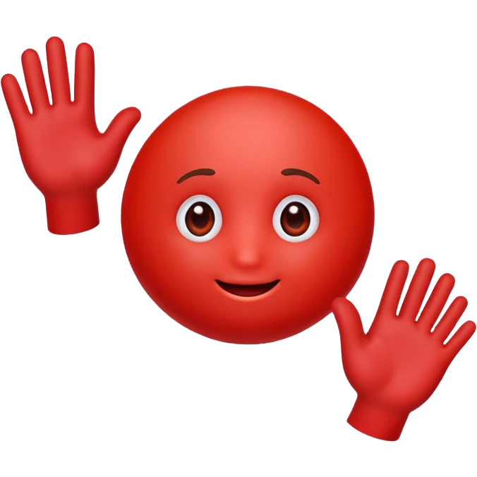 red blood cell with a friendly face waving goodbye emoji