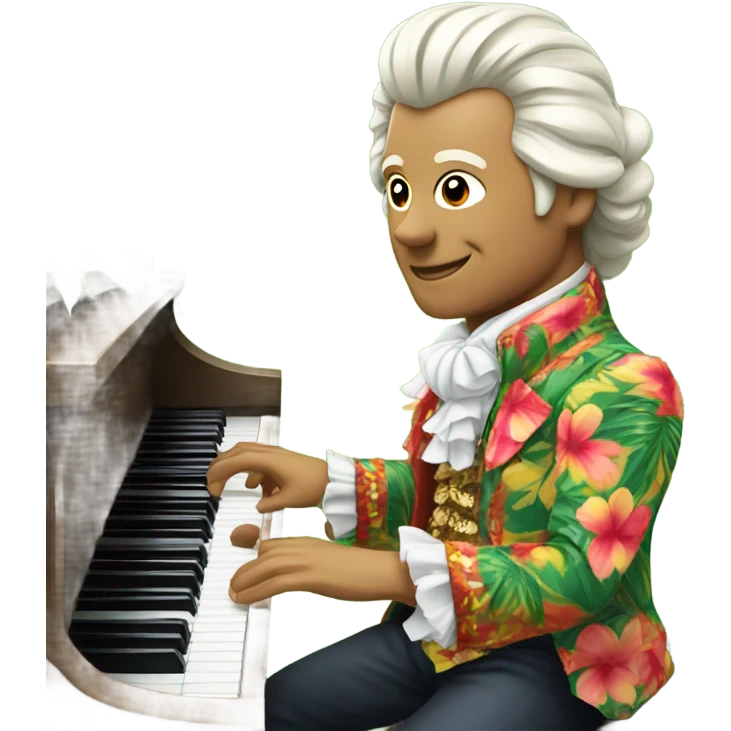 Mozart at a luau emoji