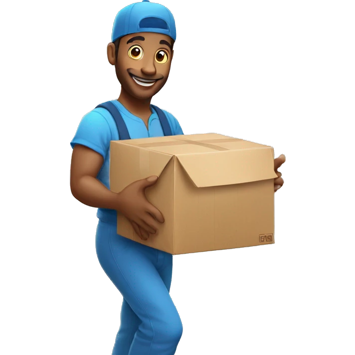 genie  as  food delivery boy  in his hand on the parcel  emoji