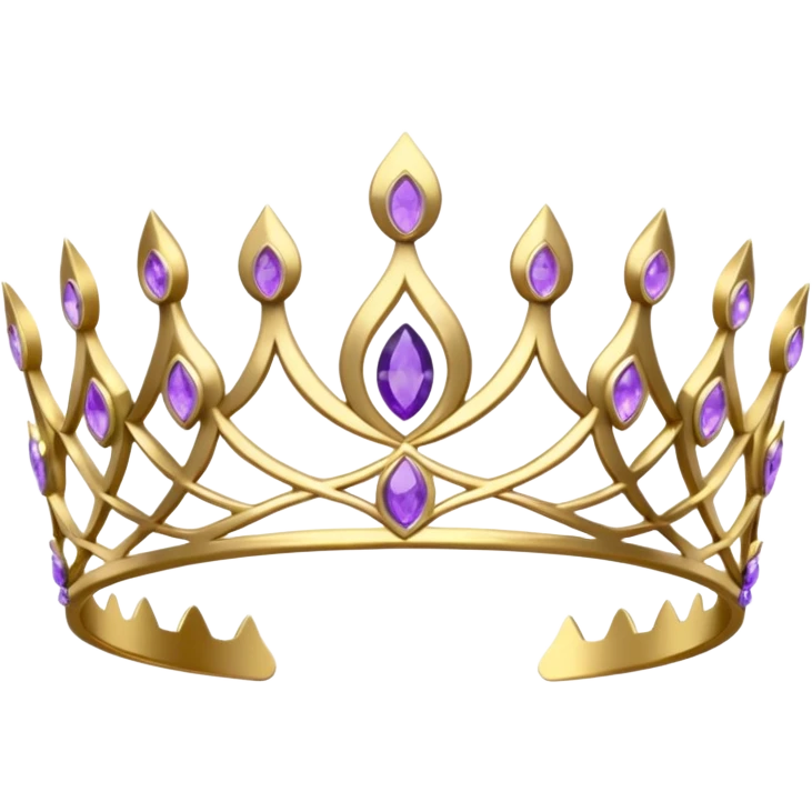Elvish Tiara-crown with lilac flowers and amethyst crystals adorning it  emoji
