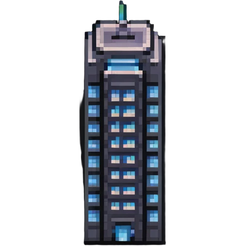 tiny simple skyscraper building icon, minimal details, small size emoji