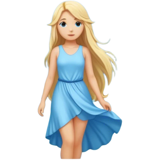 A white girl with blonde hair, in the mountains, near a waterfall emoji
