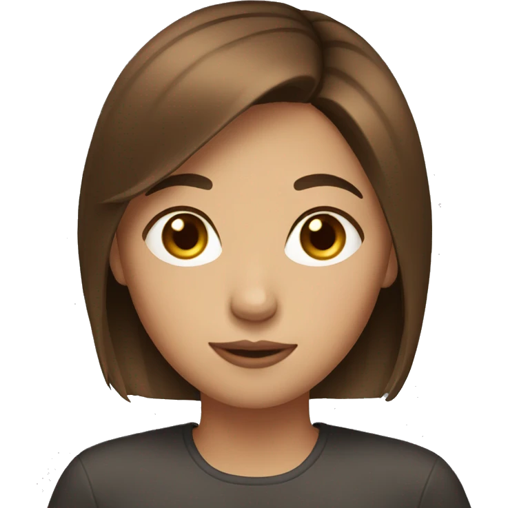 Short brown hair girl emoji