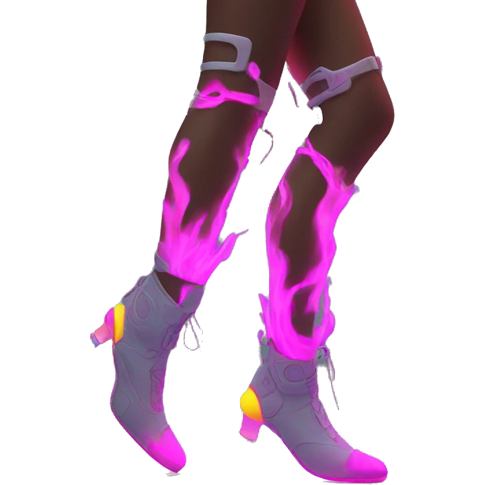 Rave party dancing prosthetic leg neon smoking emoji