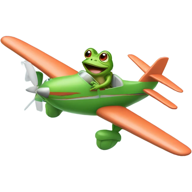 Frog driving a plane  emoji