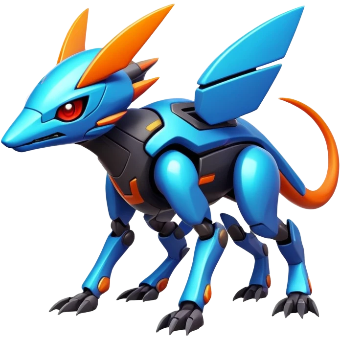  exotic modern cyber-Protogen-Fakémon-Pokémon-Vernid-creature emoji