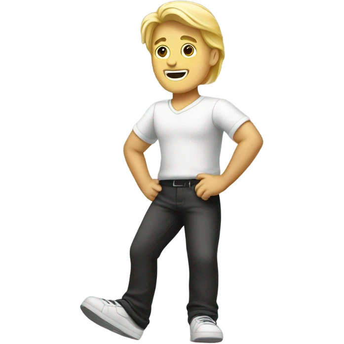 A blond guy with one leg  emoji
