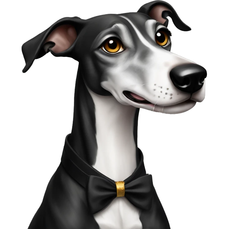 aristocrat dog galgo all black  emoji
