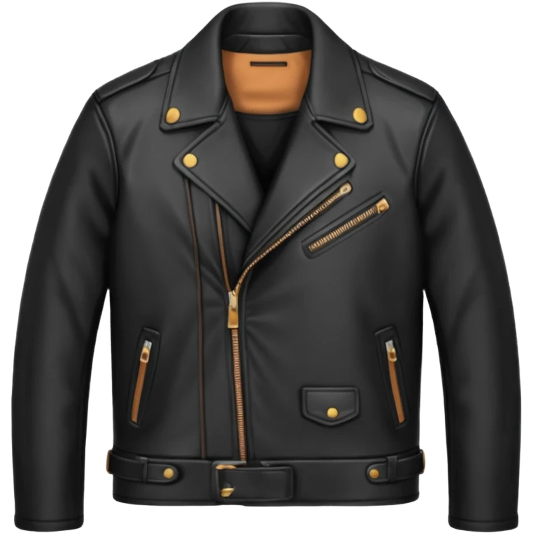 Black leather jacket with black shirt  emoji
