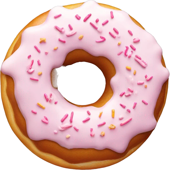 Donut with white frosting and light pink sprinkles  emoji