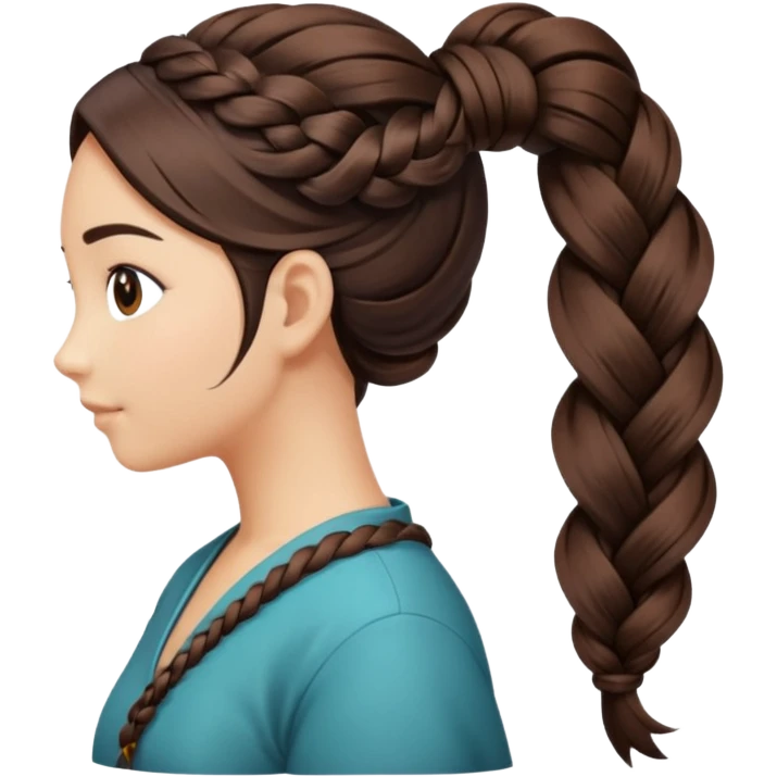 braided hair tail emoji