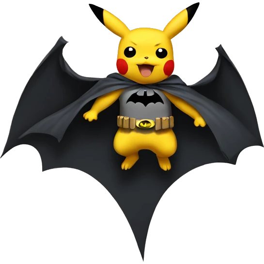 Pikachu dressed as Batman  emoji