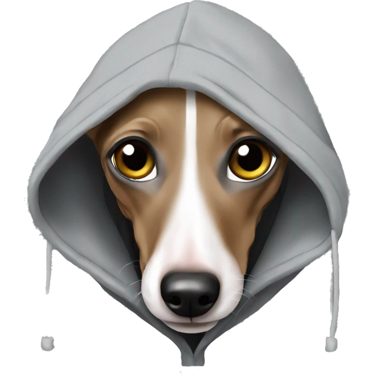 Italian greyhound with hoodie emoji
