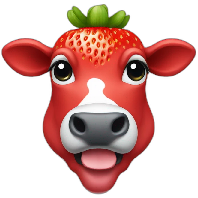 strawberry cow emoji